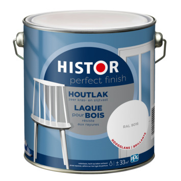 Histor Perfect Finish houtlak hoogglans RAL 9016 wit 2,5 liter