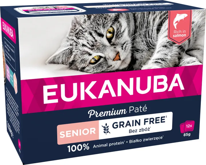 Eukanuba Euk Cat Senior Salmon Pate 12x85g