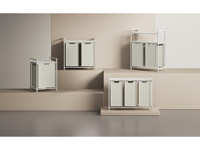 Songmics Wäschekorb  92 l, Weiss Wäschesammler