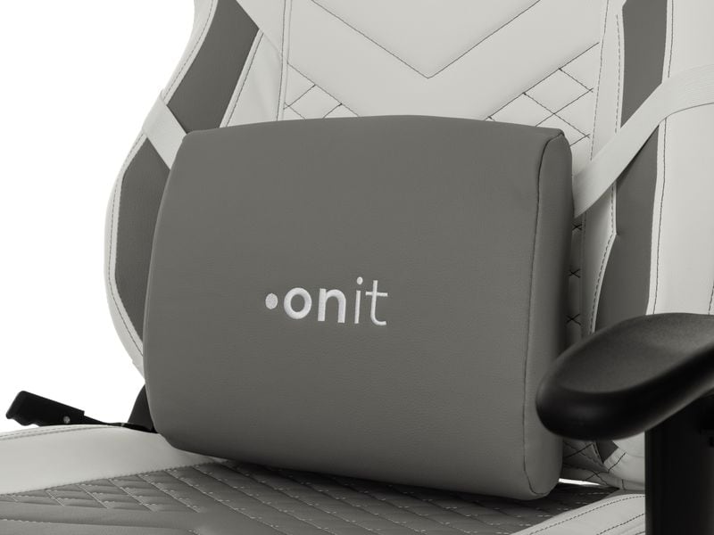 onit Gaming-Stuhl Weiss/Grau Ergonomischer Stuhl für lange Gaming-Sessions und Arbeitstage