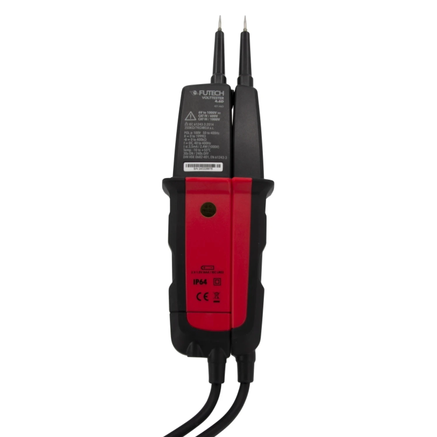 FUTECH Volttester 4.6D Tweepolige spanningstester - AC/DC 1000V - CAT III 1000V / CAT IV 600V