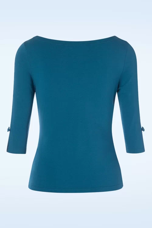 Banned Retro Oonagh Top in donker teal blauw