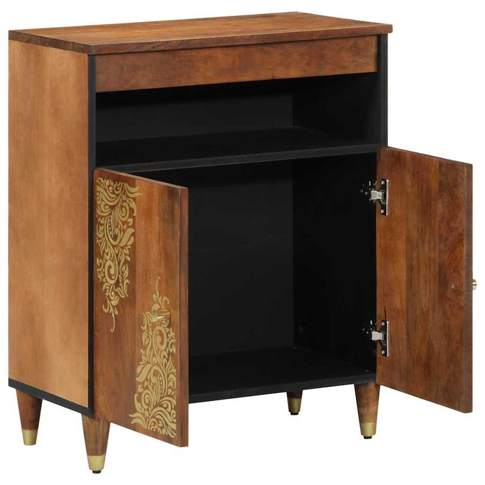 vidaXL Dressoir met plank bruin 60 x 33,5 x 75 cm massief mangohout
