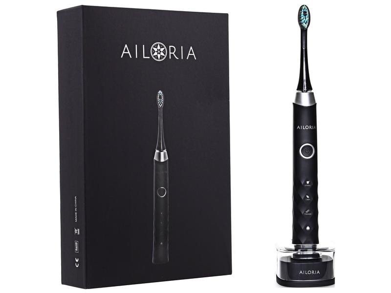 Ailoria Schallzahnbürste Shine Bright Schwarz Elektrische Zahnbürste