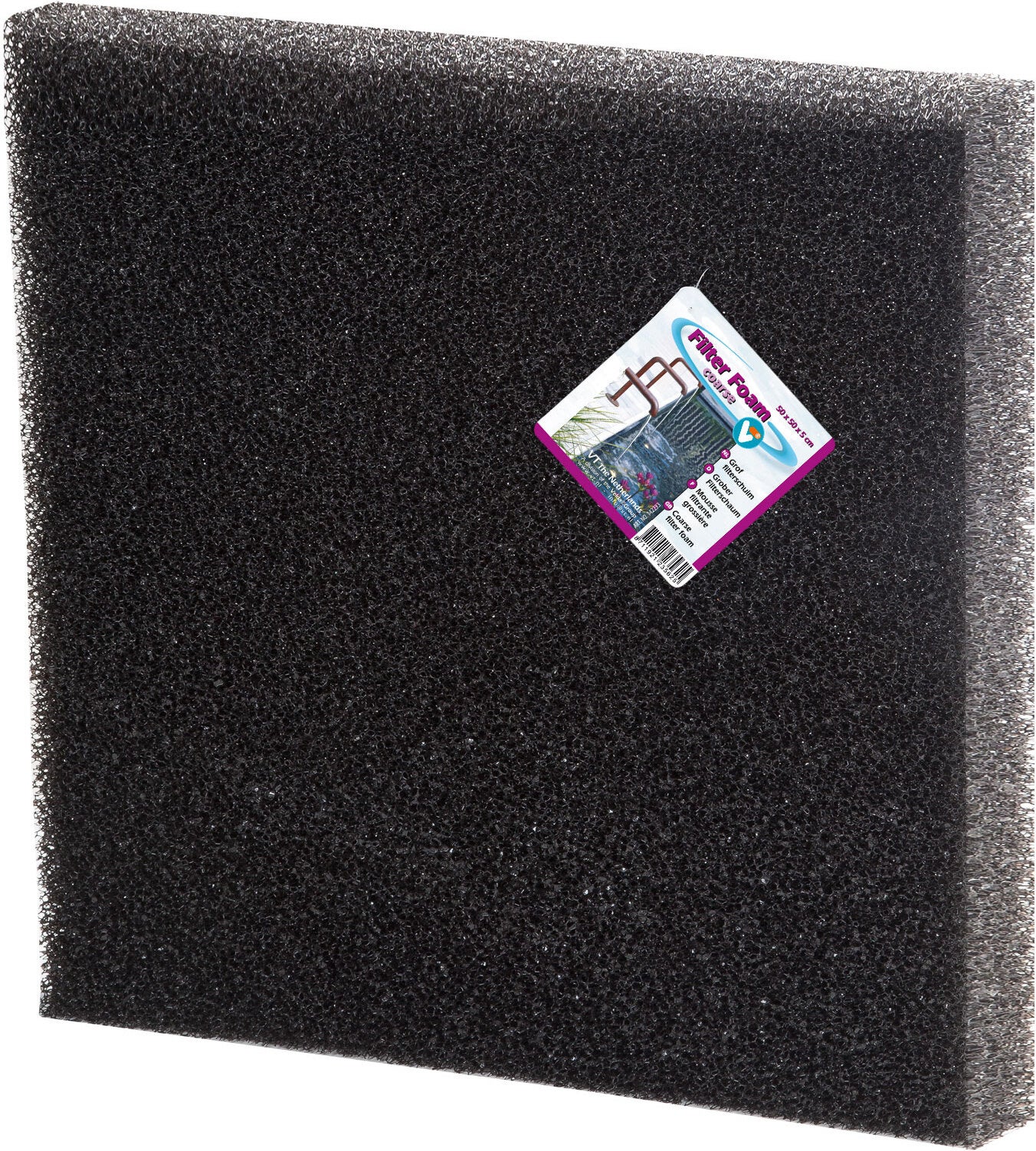 VT filterschuim grof zwart 50 x 50 x 5 cm
