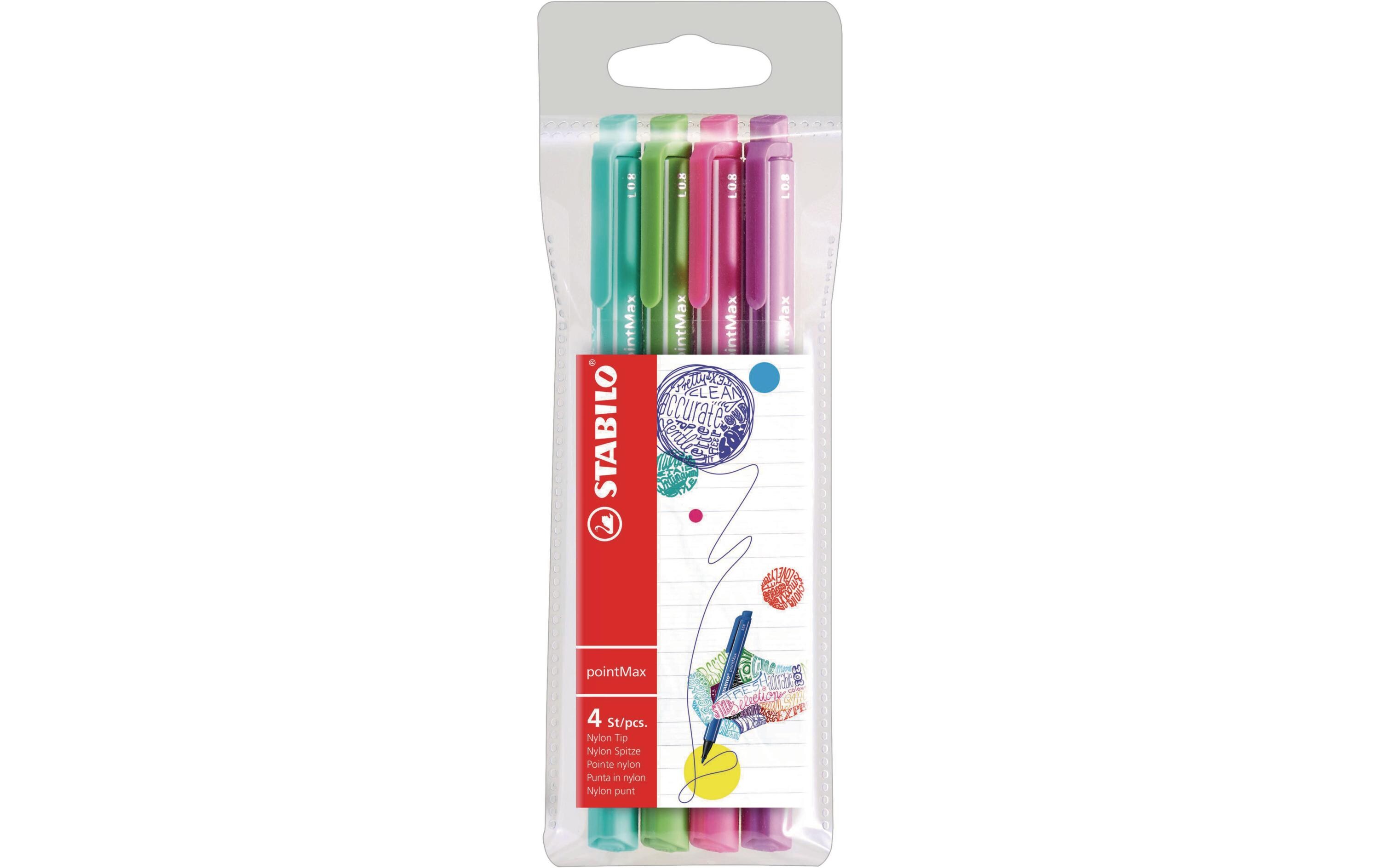 Fineliner pointMax 4 Stück, MehrfarbigStabilo pointMAx, 4er Set