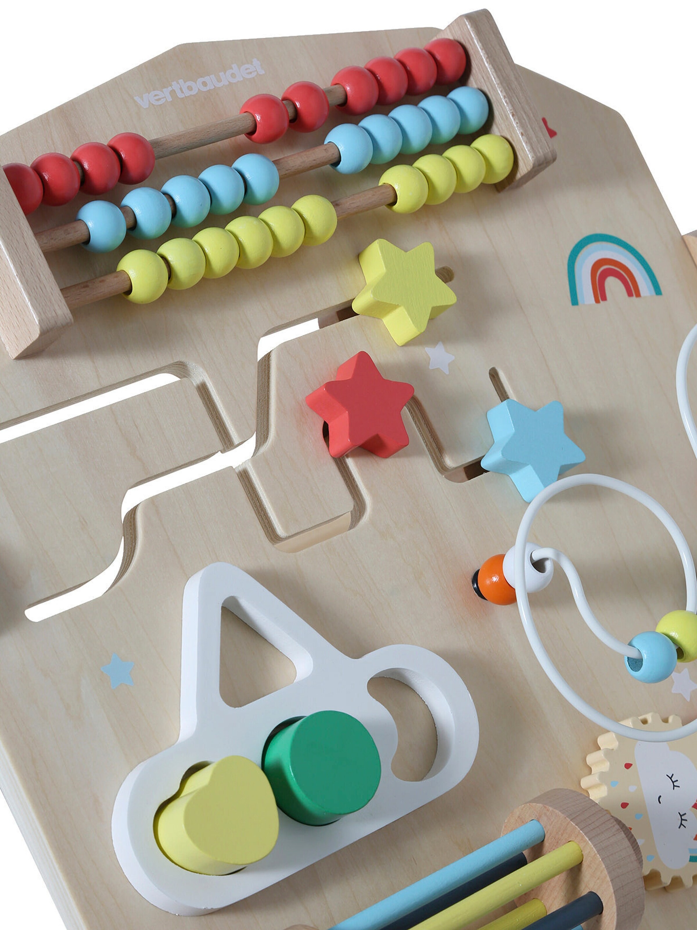 Vertbaudet Kinder Activity-Board, Holz FSC® 100 mehrfarbig/regenbogen