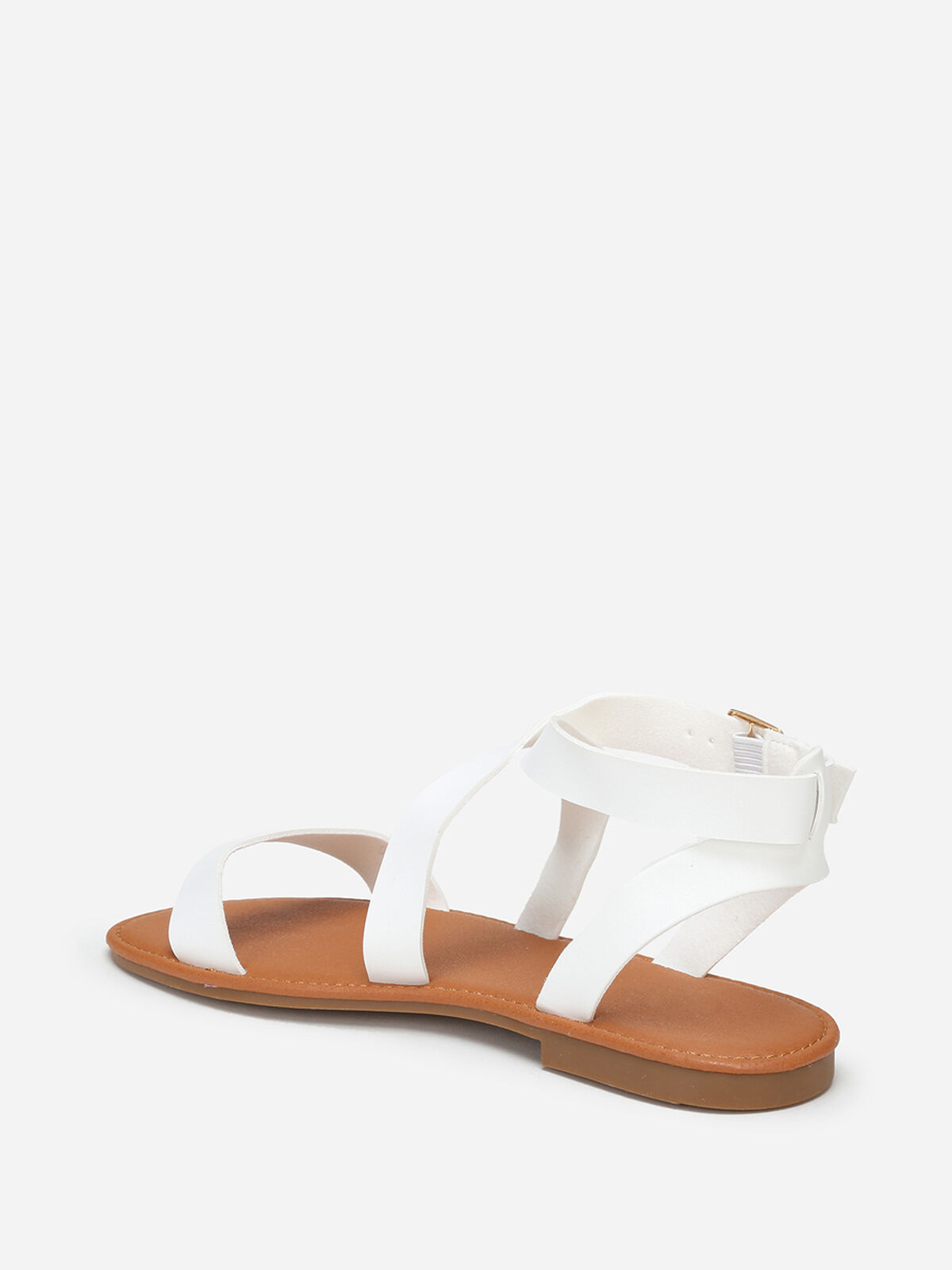 Sandales à brides avec boucle- Blanc