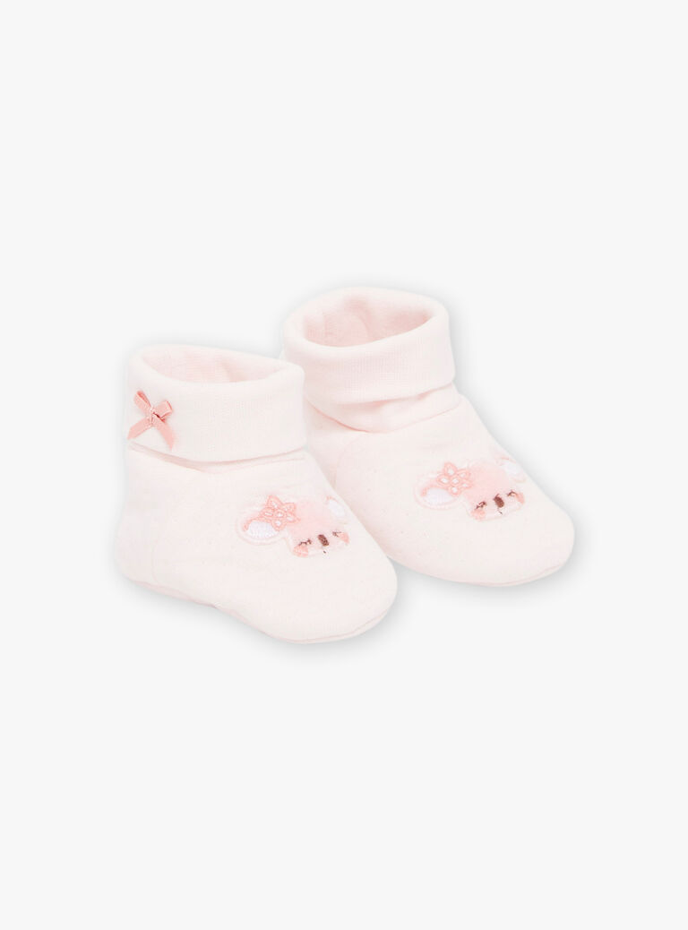Chaussons de naissance Koala rose clair