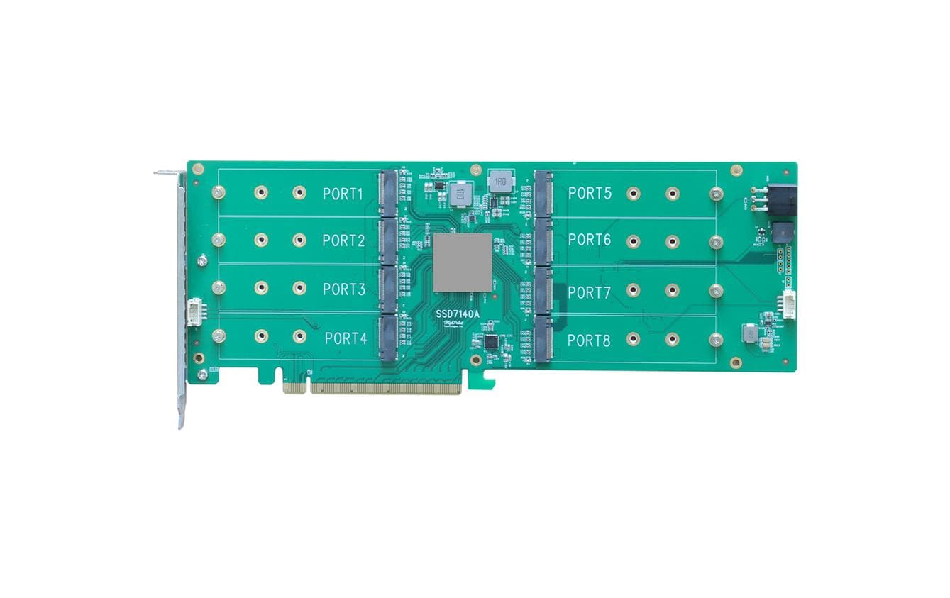 Host Bus Adapter Rocket 1108A PCI-Ex16v3 - 8x M.2 NVMe<br>PCIe 3.0 x16 8-Port M.2 NVMe HBA – Leistungsstarke 8-Kanal PCIe Gen3 M.2 NVMe Verbindungslösung