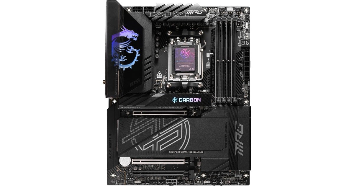 MSIMPG X870E CARBON WIFI socket AM5 moederbord  (RAID, 5Gb-LAN, 2,5Gb-LAN, Wi-Fi 7, BT, Sound, ATX)