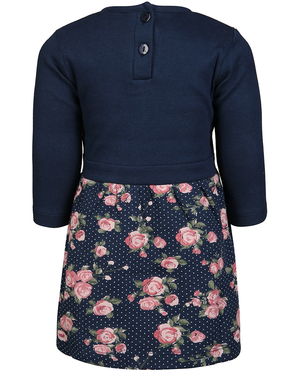 Langarm-Kleid CLASSIC GIRLS in marine/geblümt