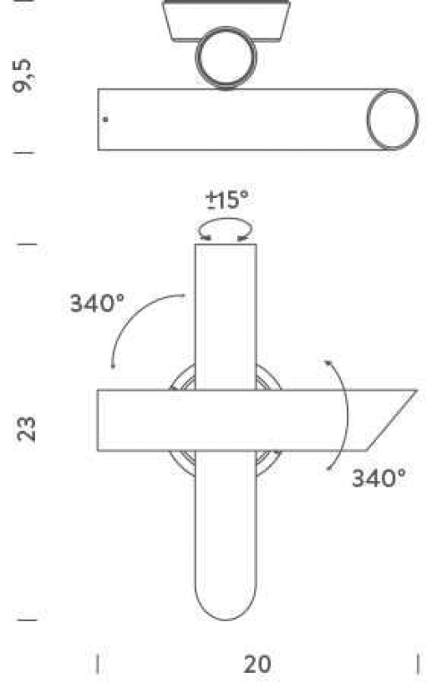 Nemo Tubes 2 wandlamp LED wit/wit