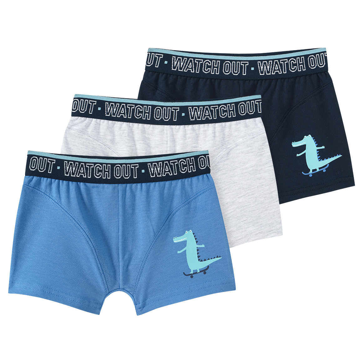 Topolino 3 Jungen Boxer mit Prints blau / dunkelblau / hellgrau