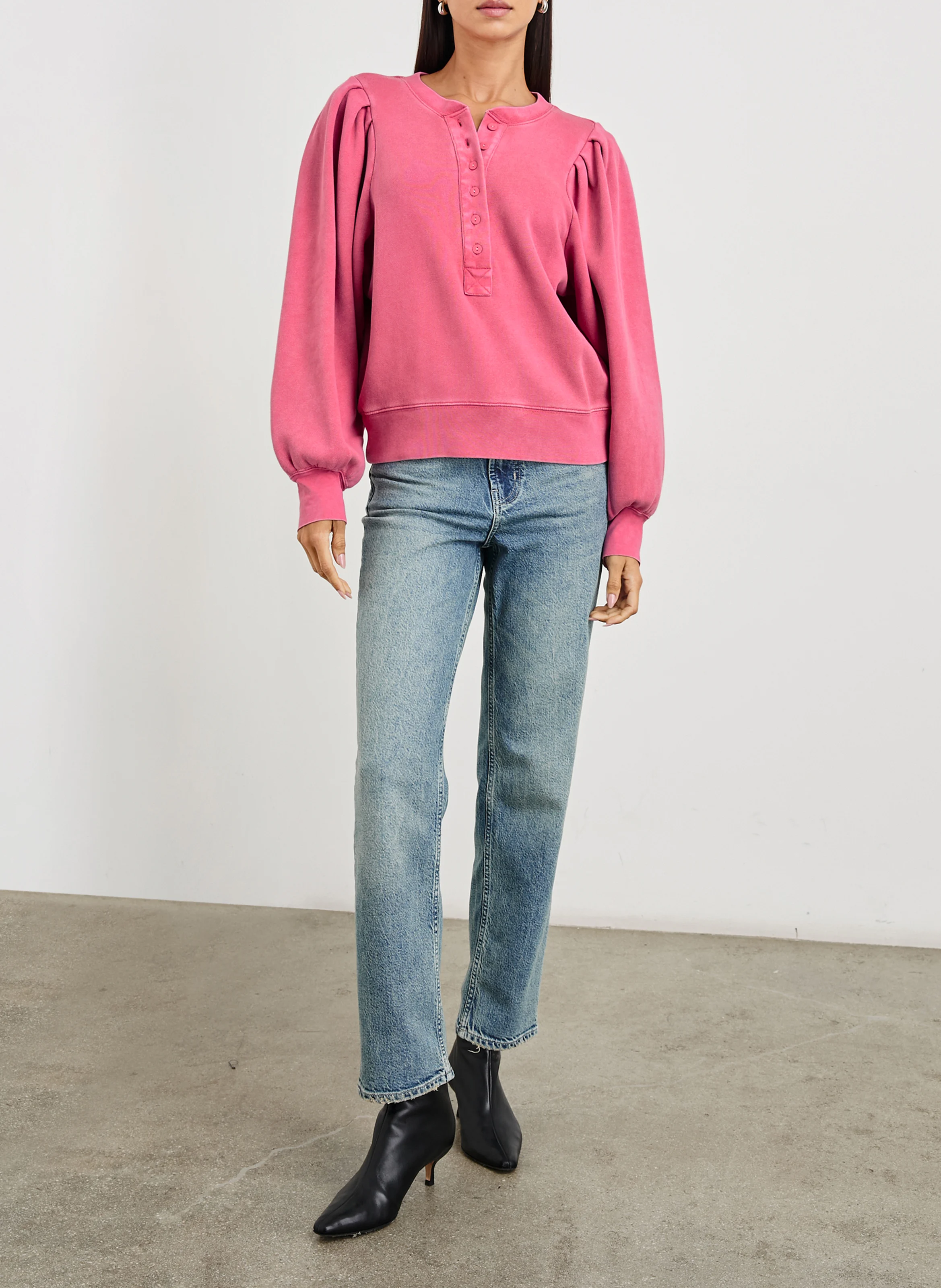 MARIANA - Sweat col rond en coton | Rose