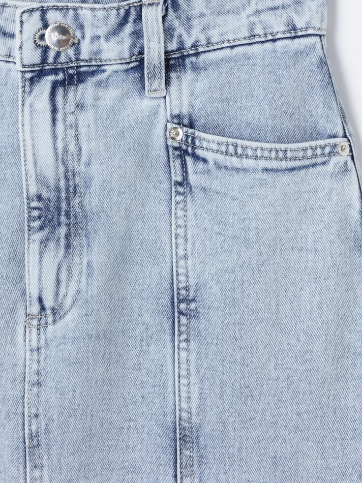 Saia jeans longa - Azul