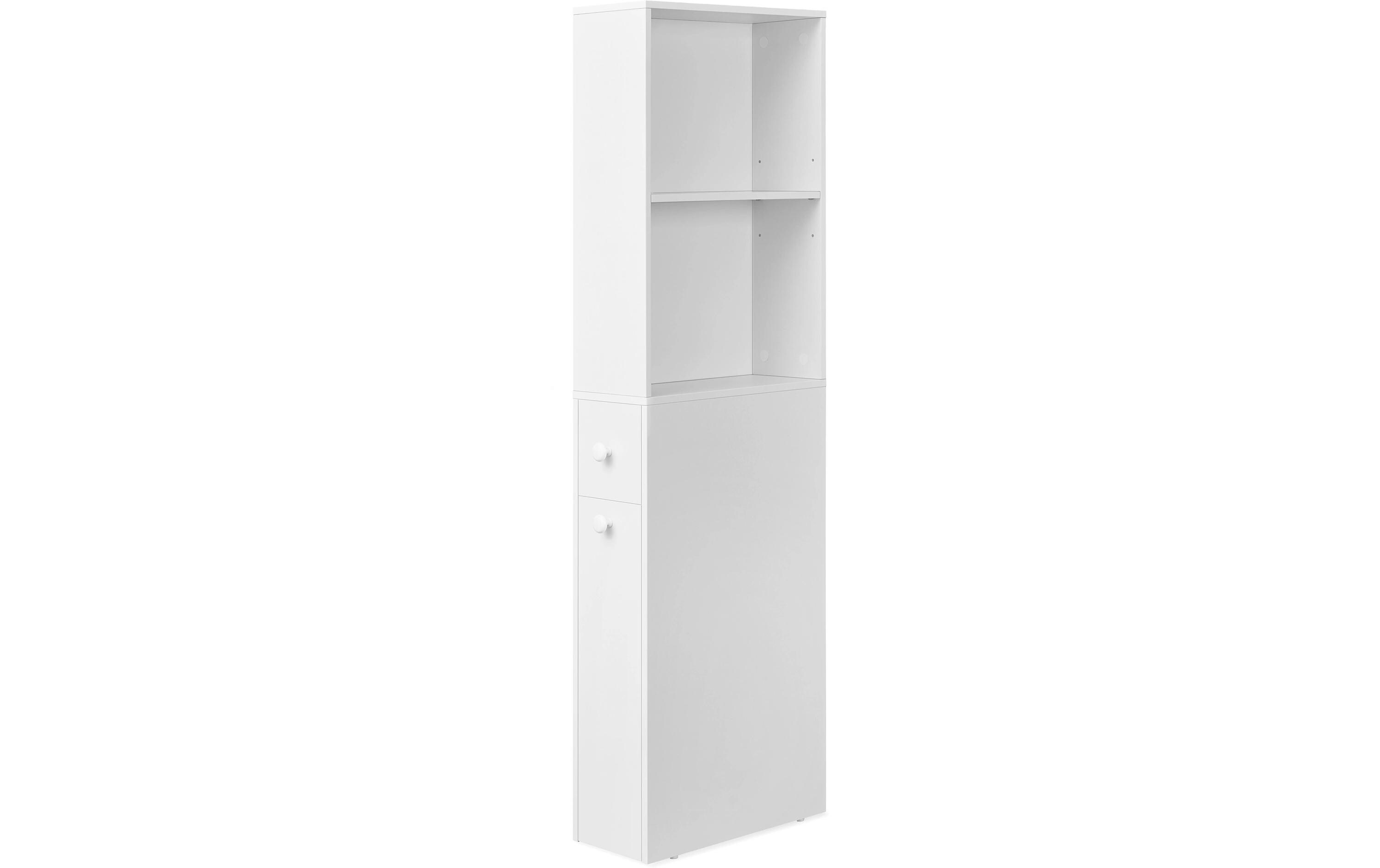 Badezimmerschrank mit Schublade 40 x 134.4 cm, WeissSchrank für das Badezimmer