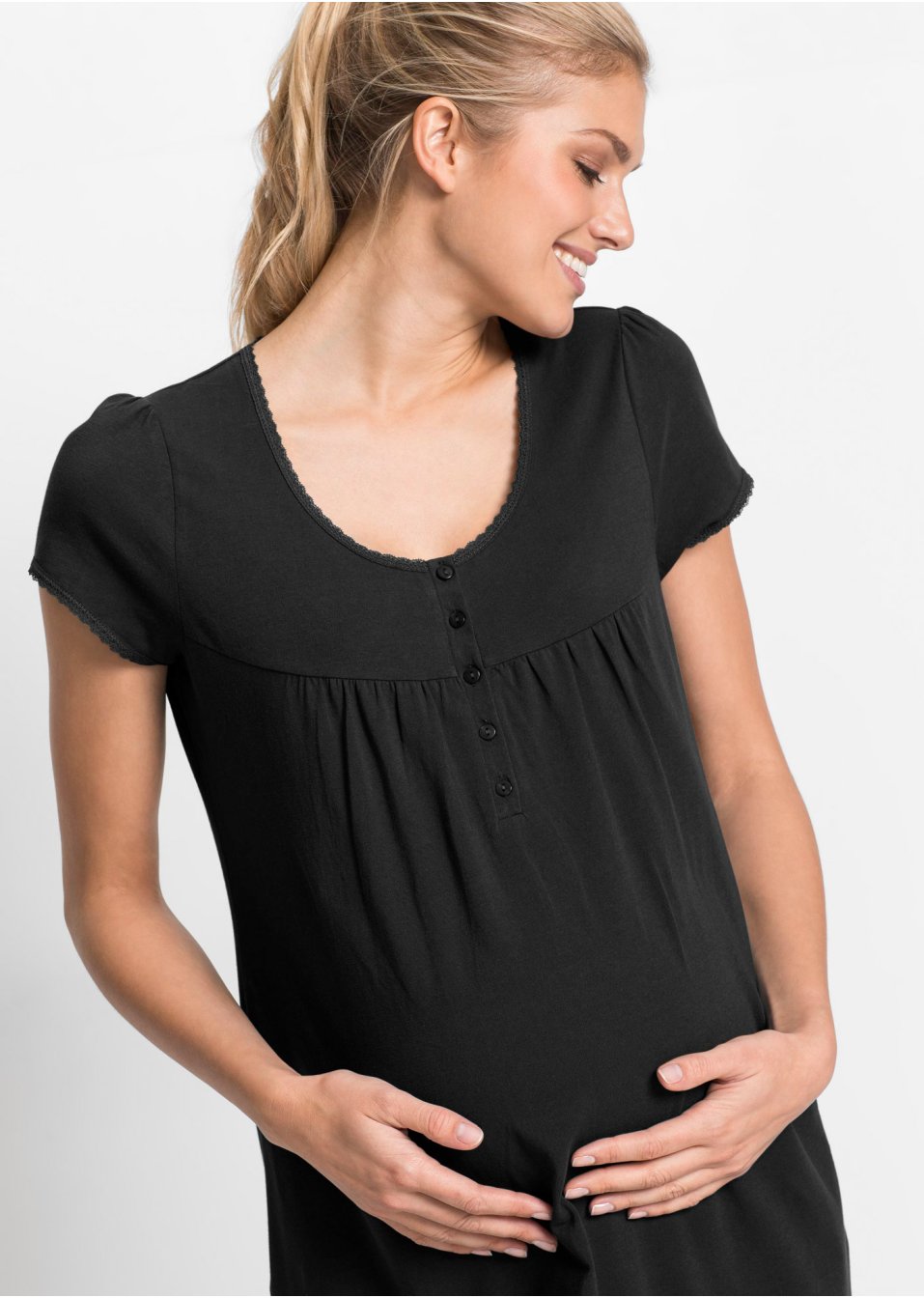 Chemise de nuit d'allaitement avec coton