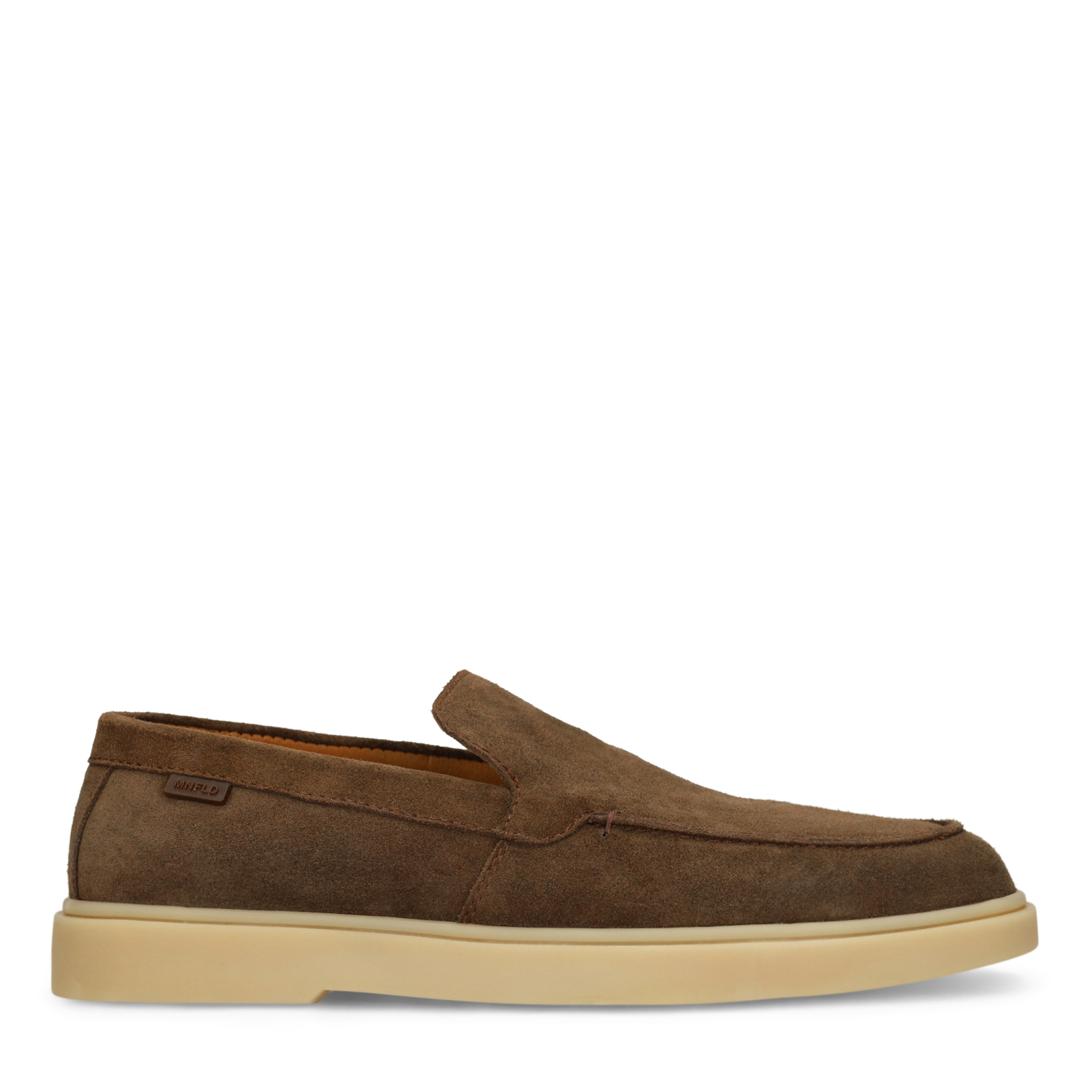 Bruine suède loafers