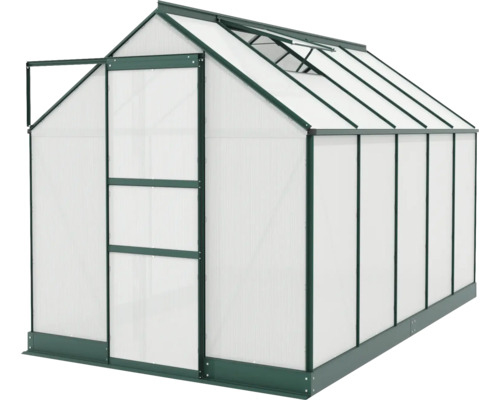 Vitavia Apollo 6200 kas, 6 mm dubbelwandige polycarbonaat panelen met fundering, 195x323 cm, smaragdgroen