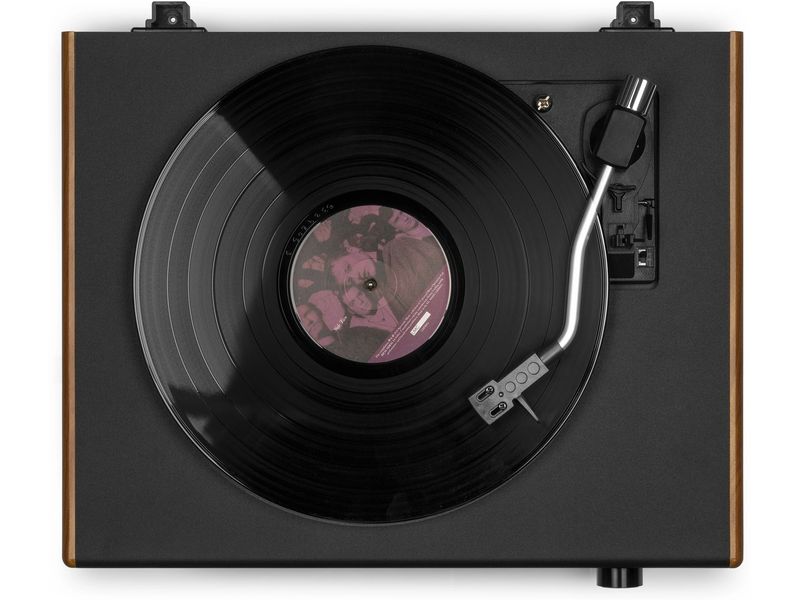 Audizio Plattenspieler RP335 Braun/Schwarz Vintage-Plattenspieler mit zwei Stereolautsprechern mit vollem Frequenzbereich