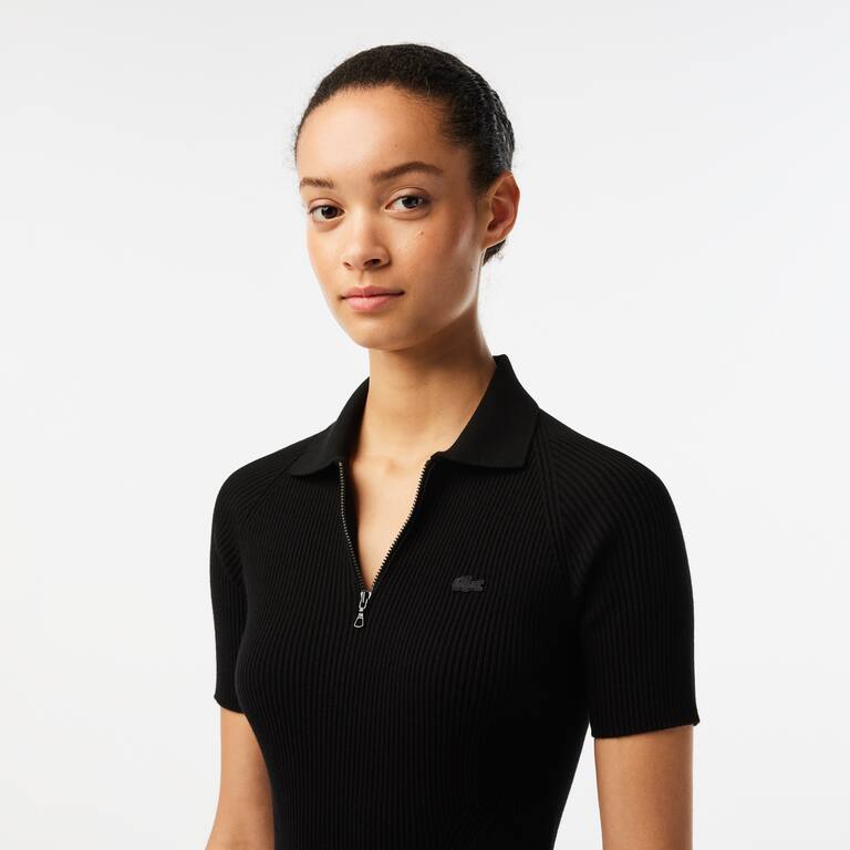 Robe polo femme Lacoste en maille Robes & Jupes - Noir - Lacoste - Femme