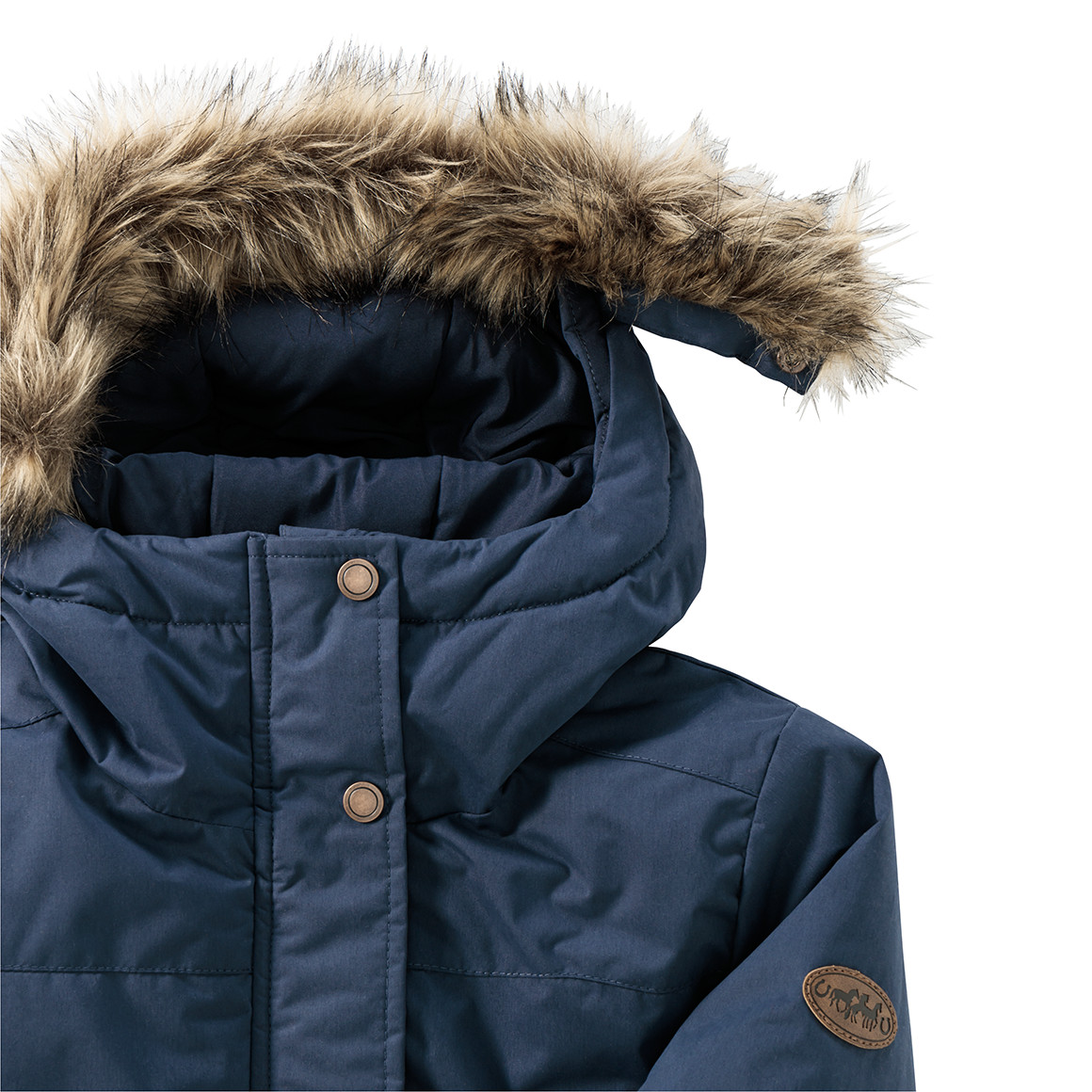 Yigga Mädchen Parka mit Fake-Fur dunkelblau