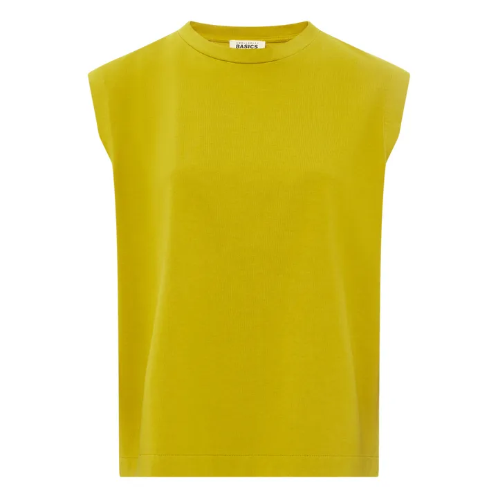 SMALLABLE BASICS Débardeur Femme Coton Bio | Jaune vert