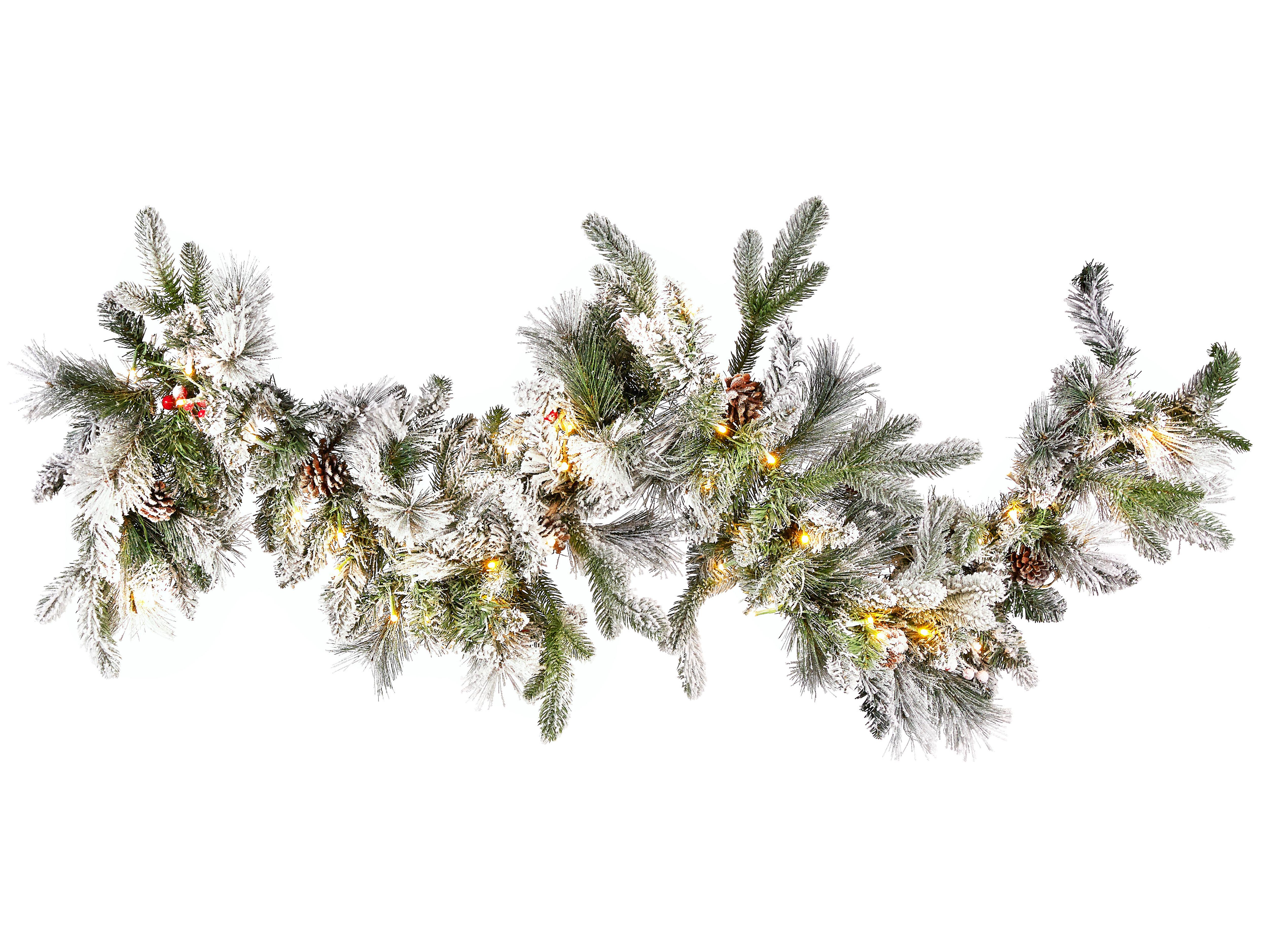 Besneeuwde kerstguirlande LED WHITEHORN 180 cm Wit
