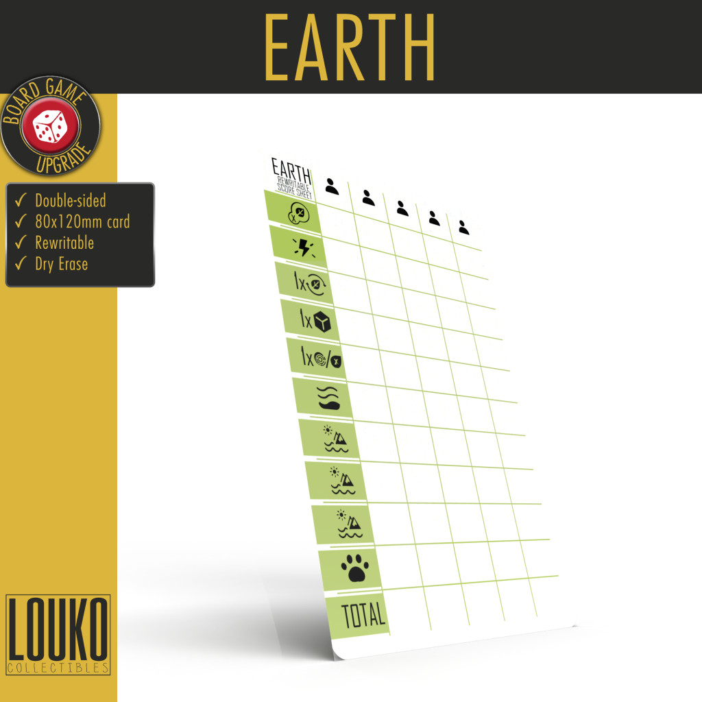Earth - Feuille de score réinscriptible