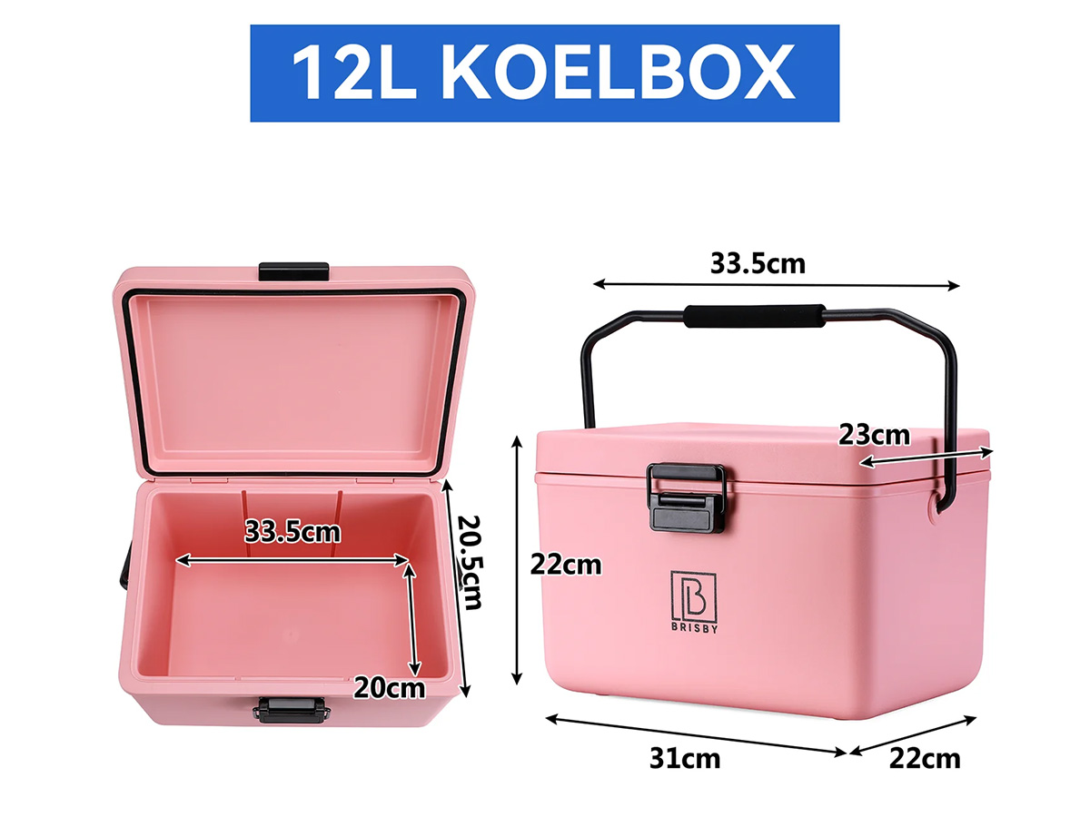 Brisby Frigobox 12 liter koelbox met koelelementen - Pink