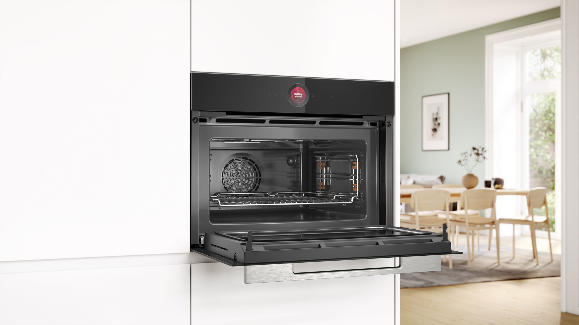 Forno compacto Série 8 com micro-ondas 60 x 45 cm Preto CMG7241B1