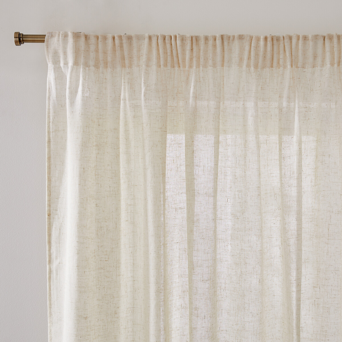 LA REDOUTE INTERIEURS<br>Cortina transparente de poliéster e linho com pregas Aron