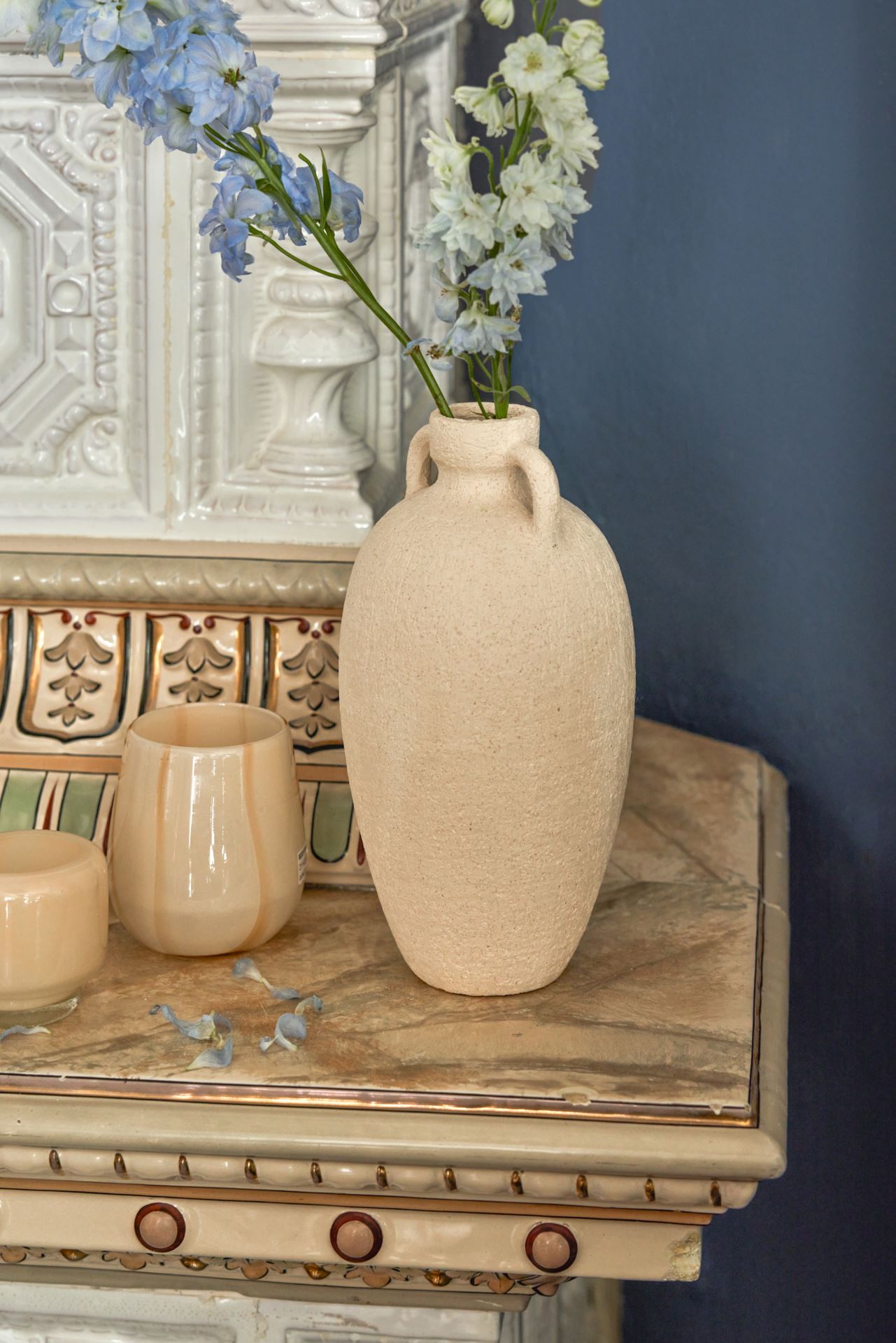 Vase lys beige - 13,2x13,2x24,5 cm