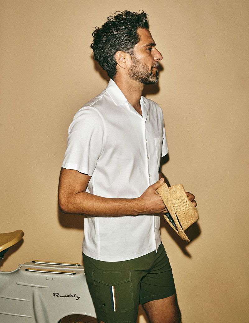 MOS MOSH CHEMISE MANCHES COURTES HOMME MARCO BLANC