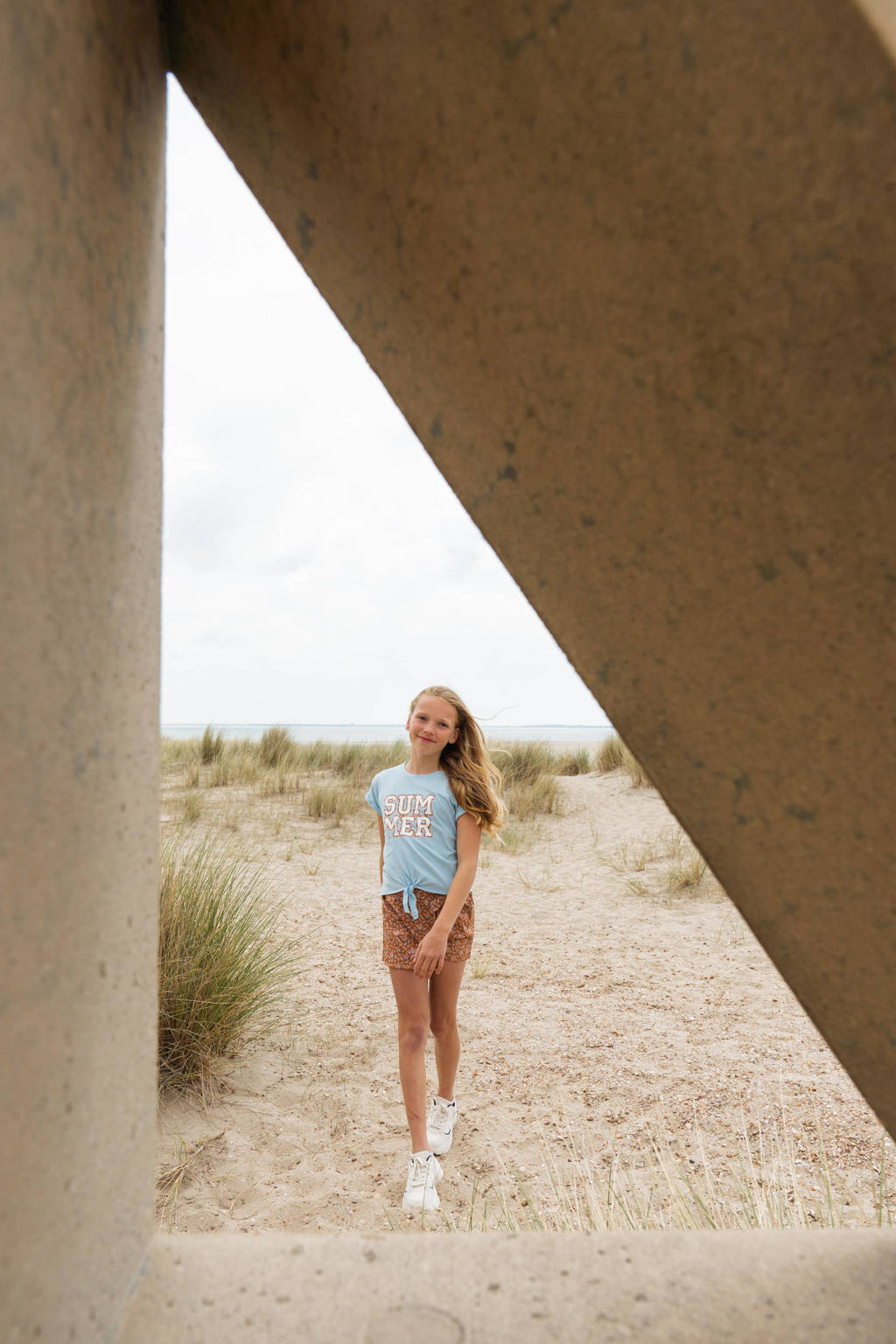 No Way Monday T-shirt met tekst lichtblauw
