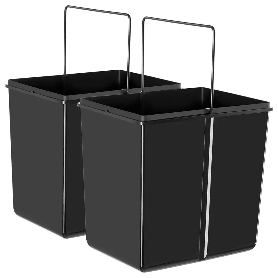 tectake Inbouw prullenbak Ashlyn, 2-voudige scheiding, 30L, telescooprails