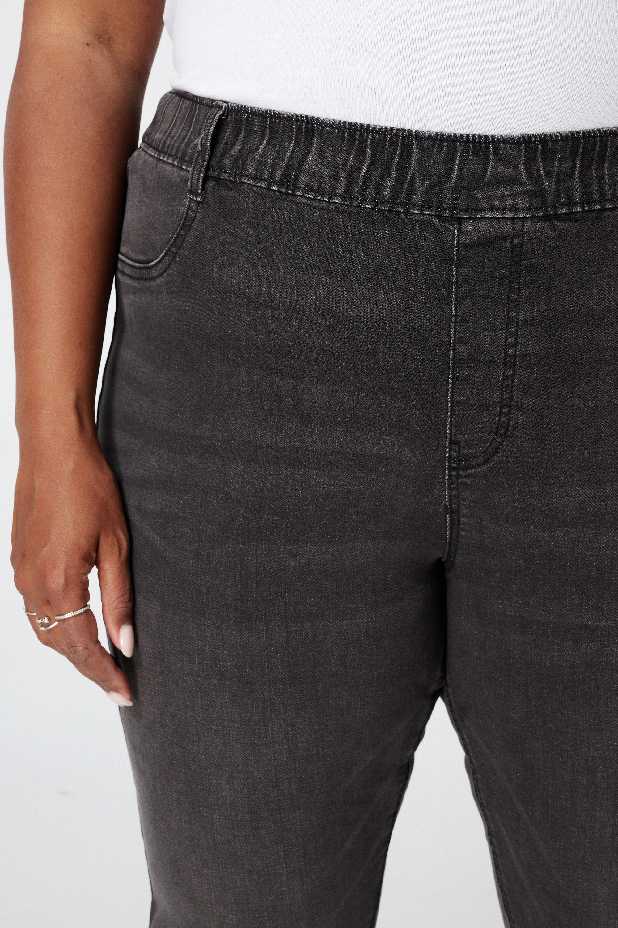 Tregging met denim look Grijs