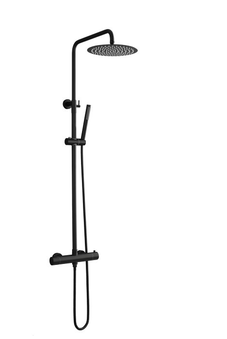 Brusesæt m/termostat Ø250 mm sort