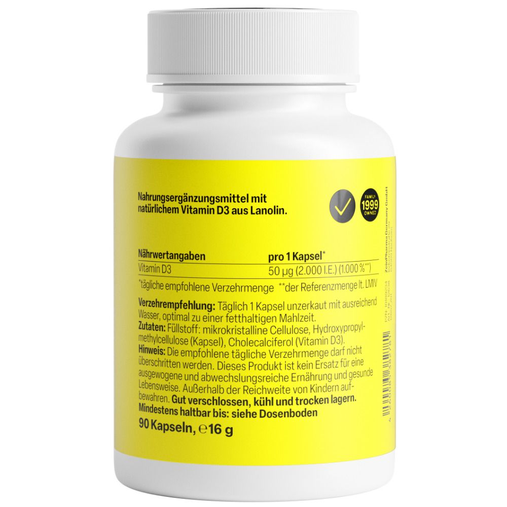 ZeinPharma® Vitamin D3 Kapseln 2000 I.E. hochdosiert
