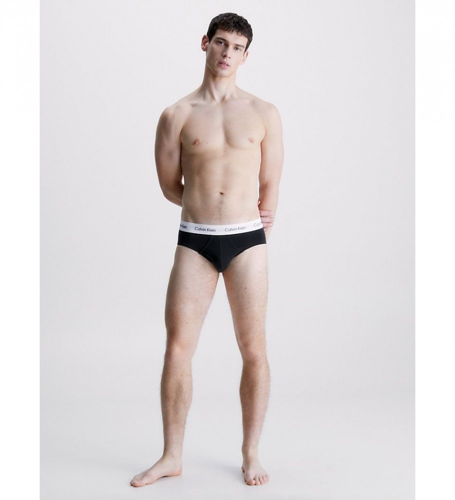 Conjunto de 3 camisolas Calvin Klein em algodão elástico preto