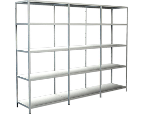 Schulte witte insteekbare basisstelling met 2 opzetplanken, 200x300x50 cm, 15 planken, draagvermogen 1275 kg