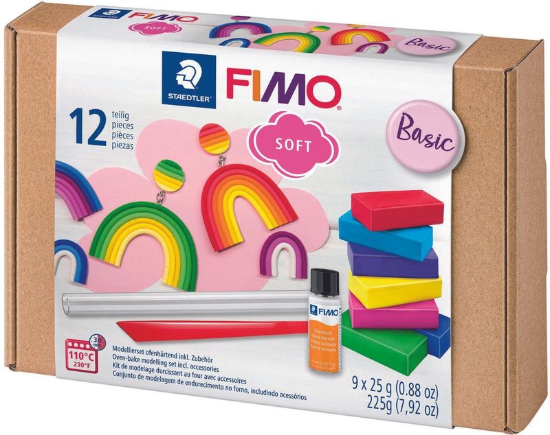 FIMO soft set - ovenhardende boetseerklei - basisset 9 halve blokken
