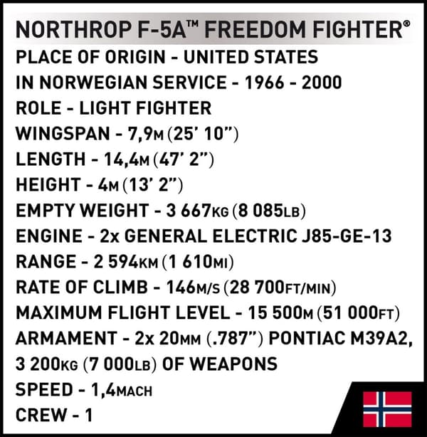 Cobi Northrop F5A Freedom Fighter