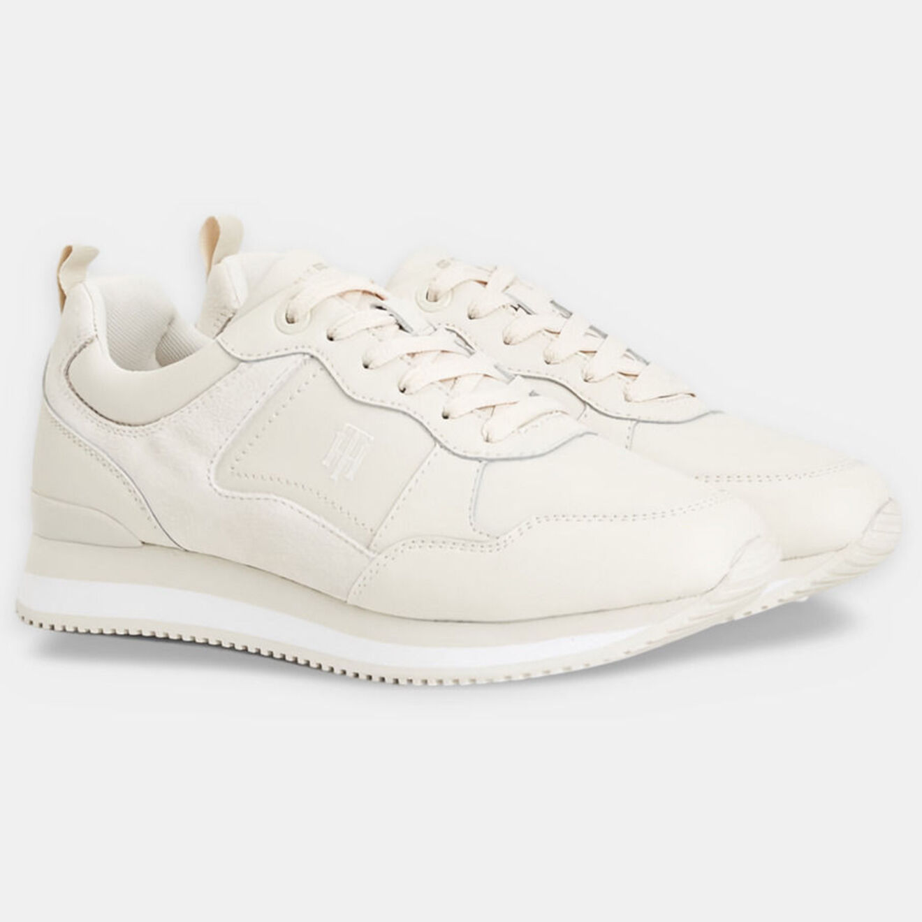 Tommy Hilfiger Baskets running en Cuir Feminine Active beiges