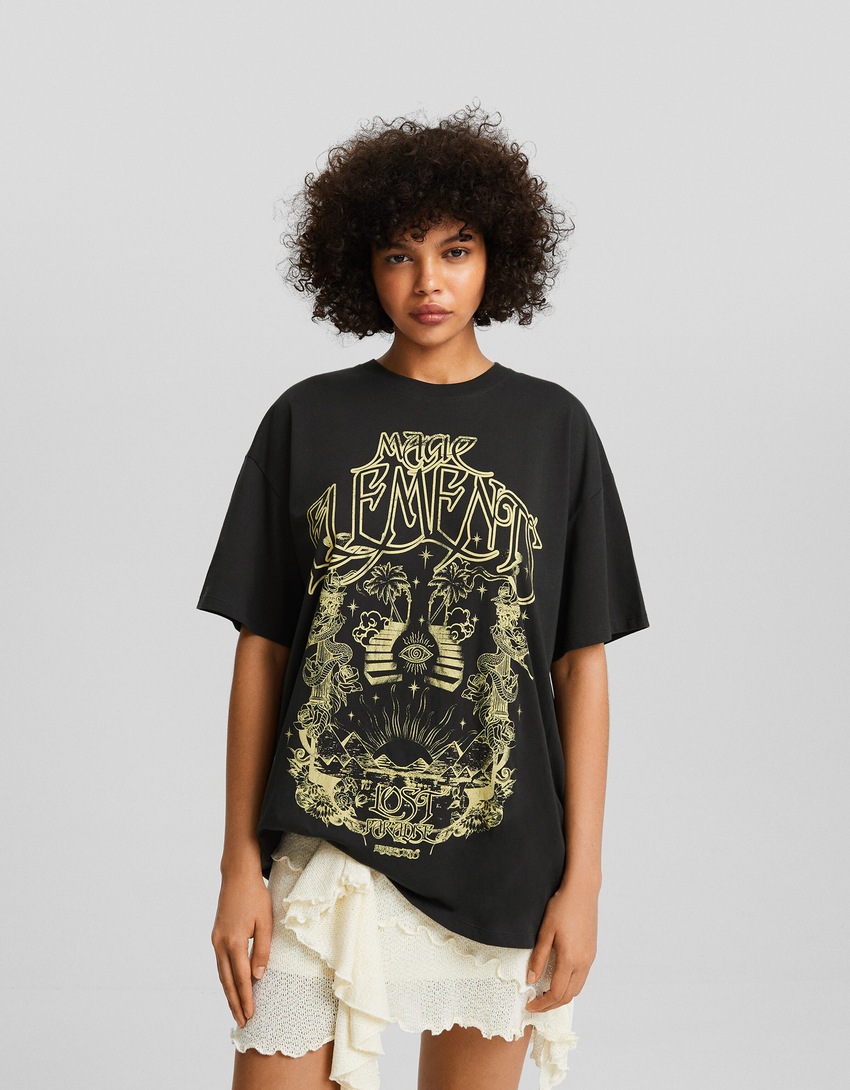 Camiseta de manga curta com estampa