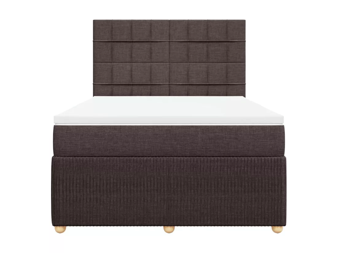 Sommier à lattes de lit avec matelas Marron foncé 140x190 cm