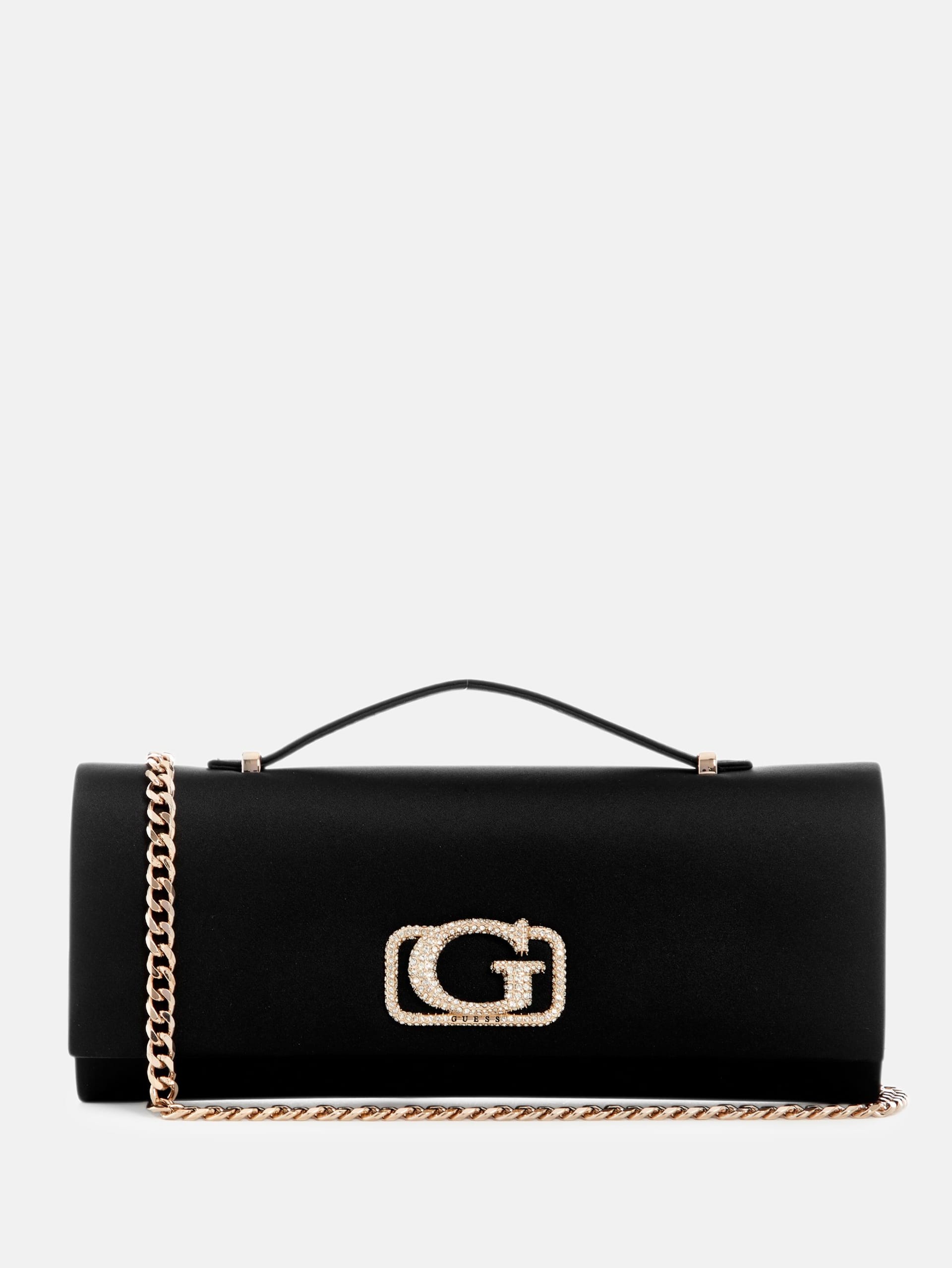 Clutch Zalina de cetim com alça superior