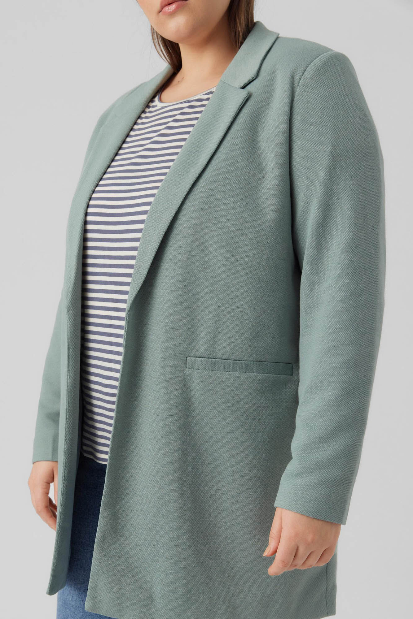 Blazer plus size com lapela - Verde