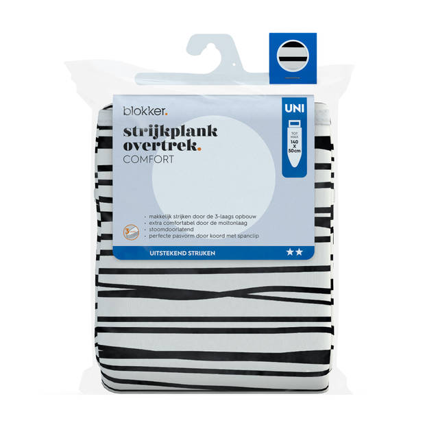 Blokker Strijkplankhoes Comfort - Uni - 140x50 cm - Stripe